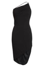 Women's Katie May One-shoulder Asymmetrical Cocktail Sheath - Black
