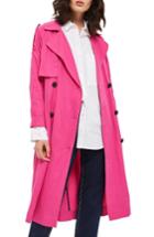 Women's Topshop Power Ballad Double Breasted Trench Coat Us (fits Like 0) - Pink