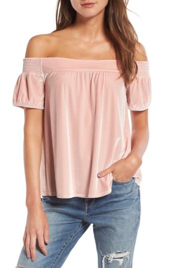 Women's Hinge Off The Shoulder Velvet Top