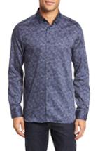 Men's Ted Baker London Marais Geo Print Sport Shirt (xl) - Blue