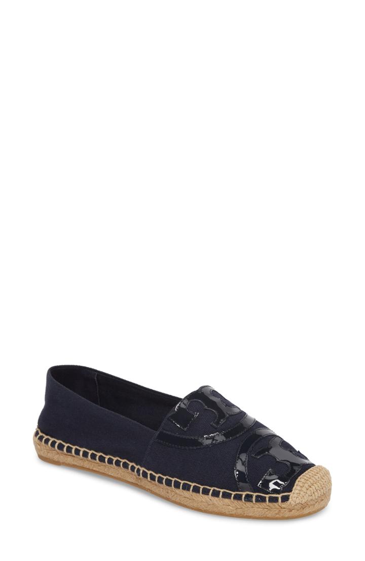 Women's Tory Burch Poppy Logo Espadrille Flat .5 M - Blue