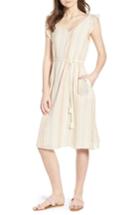 Women's Velvet By Graham & Spencer Calico Stripe Belted Dress - Ivory