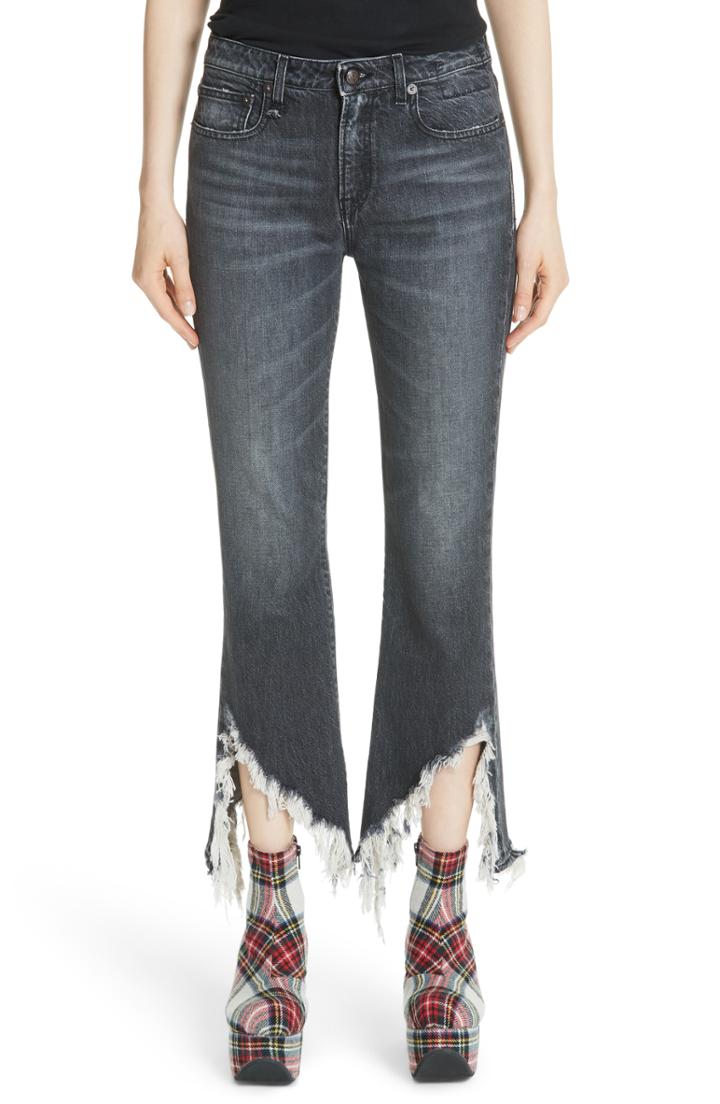 Women's R13 Frayed Kick Fit Jeans