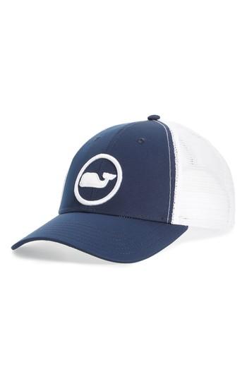Men's Vineyard Vines Whale Dot Trucker Cap - Red