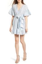 Women's Storee Stripe Ruffle Wrap Dress - Blue