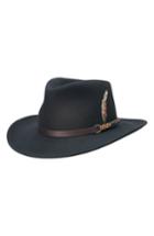 Men's Scala 'classico' Crushable Felt Outback Hat - Black