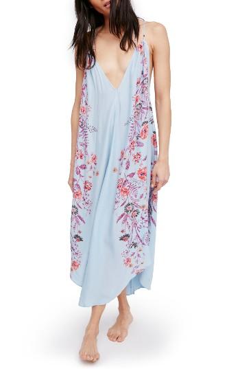 Women's Free People Ashbury Floral Print Slipdress - Blue