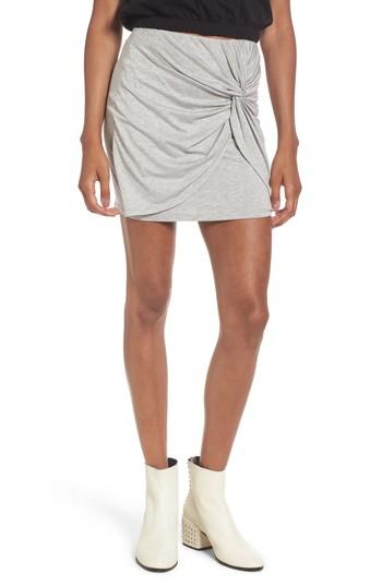 Women's Knot Front Miniskirt - Grey