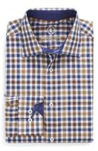 Men's Bugatchi Trim Fit Check Dress Shirt .5 - Brown