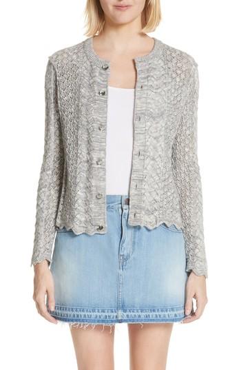 Women's Marc Jacobs Scallop Edge Cashmere & Wool Blend Cardigan - Grey