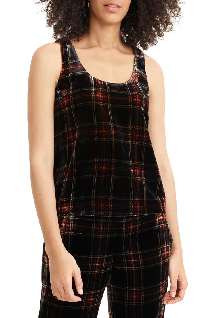 Women's J.crew Stewart Tartan Velvet Tank - Red