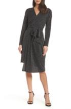 Women's Sam Edelman Metallic Faux Wrap Knit Dress - Metallic