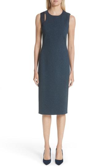 Women's Akris Punto Faux Leather Shoulder Dress - Blue