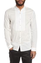 Men's John Varvatos Star Usa Trim Fit Bib Front Sport Shirt, Size - White