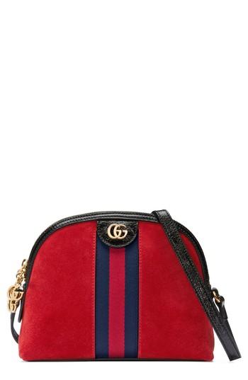 Gucci Small Suede Shoulder Bag - Red