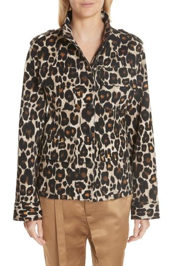 Women's Robert Rodriguez Leopard Print Jacket - Brown