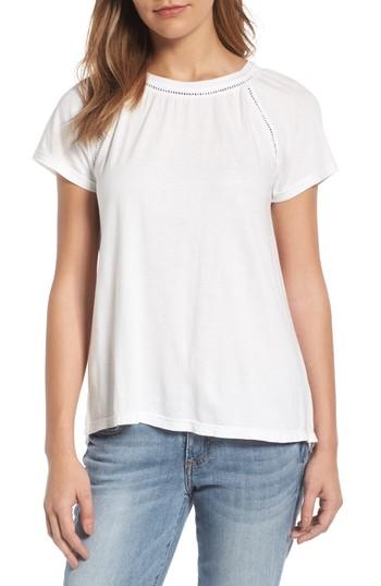 Women's Caslon Lace Back Swing Tee, Size - White