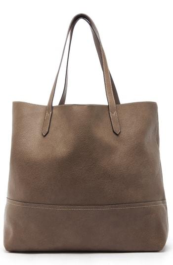 Sole Society Dawson Oversize Faux Leather Shopper - Green