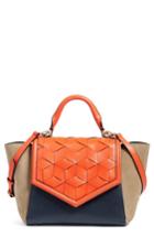 Welden Saunter Calfskin Leather Top Handle Satchel - Orange