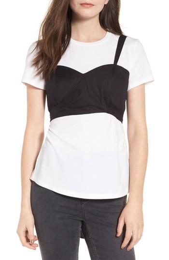 Women's Wayf Wrap Bustier Tee - Black