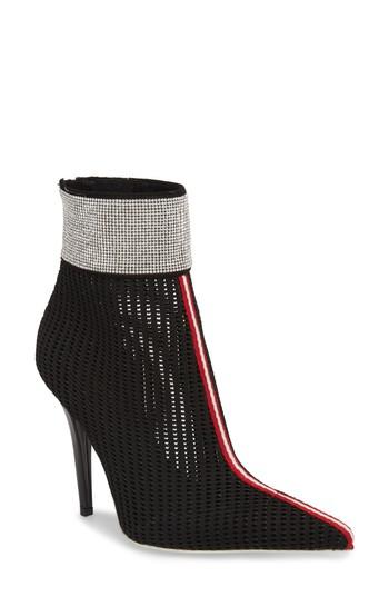 Women's Jeffrey Campbell 2nd Base Embellished Knit Bootie M - Black