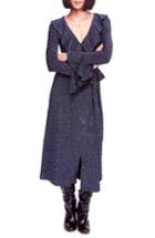Women's Free People One More Time Shimmer Midi Wrap Dress - Blue