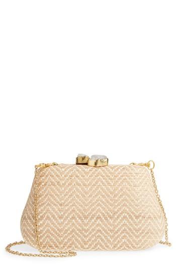 Nordstrom Woven Straw Clutch - Brown