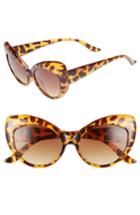 Women's Bp. 57mm Cheetah Pattern Cat Eye Sunglasses - Tort/ Brown