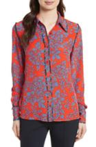 Women's Diane Von Furstenberg Print Silk Shirt - Red