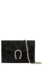 Women's Gucci Dionysus Velvet Wallet On A Chain - Black