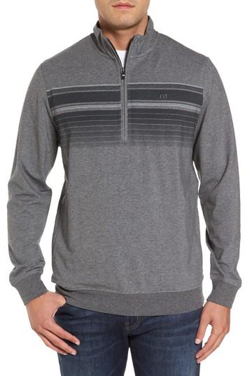 Men's Travis Mathew Ed Quarter Zip Pullover - Grey