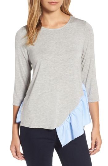 Women's Pleione Wraparound Ruffle Hem Sweater - Grey