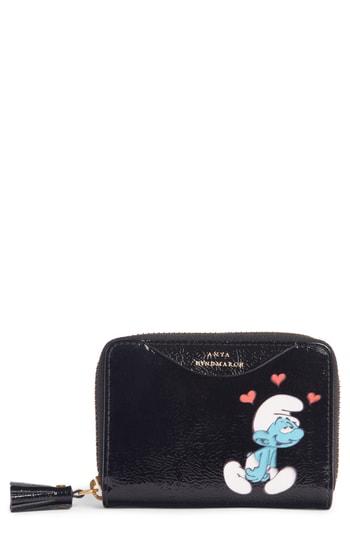 Women's Anya Hindmarch Lovestruck Small Zip Around Wallet - Black