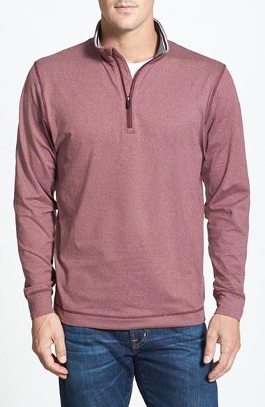 Men's Cutter & Buck 'topspin' Drytec Half Zip Pullover, Size - Red (online Only)