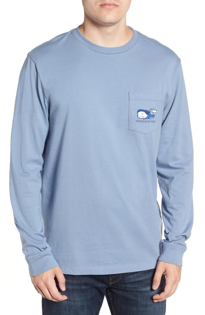 Men's Vineyard Vines Vampire Whale Pocket T-shirt, Size - Blue