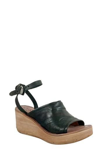 Women's A.s.98 Niall Platform Wedge Sandal .5us / 36eu - Black