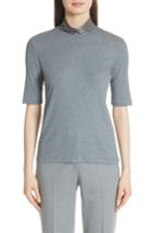Women's Fabiana Filippi Beaded Mock Neck Top Us / 38 It - Grey