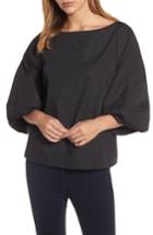 Women's Halogen Blouson Bell Sleeve Top - Black