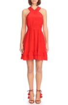 Women's Sezane Alma Silk Fit & Flare Dress Us / 34 Fr - Red