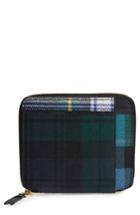 Men's Comme Des Garcons Tartan Patchwork Zip Wallet - Green