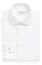 Men's Lorenzo Uomo Trim Fit Herringbone Dress Shirt 32 - White