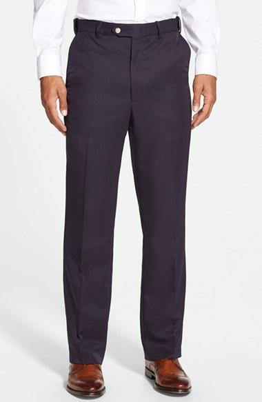 Men's Berle Self Sizer Waist Flat Front Trousers X 34 - Blue