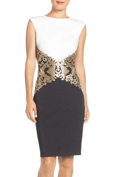 Women's Tadashi Sequin Knit Sheath Dress