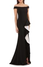 Women's Carmen Marc Valvo Infusion Ruffle Off The Shoulder Gown