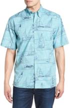Men's Reyn Spooner Newport 2 Honolulu Classic Fit Print Sport Shirt - Blue
