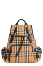 Burberry Medium Rucksack Check Cotton Backpack - Beige