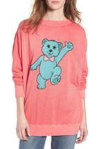 Women's Wildfox Groovy Teddy Road Trip Pullover Sweatshirt, Size - Red