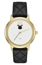 Women's Kate Spade New York Metro Magic Hat Leather Strap Watch, 34mm