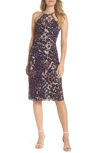 Women's Trina Trina Turk Karin Leopard Lace Halter Dress - Purple