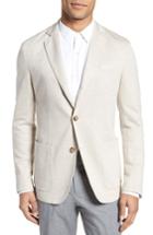 Men's Eleventy Trim Fit Herringbone Linen & Cotton Jacket R Eu - Brown